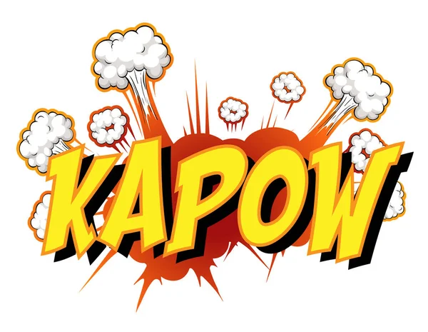 Comic Beszéd Buborék Kapow Szöveg Illusztráció — Stock Vector