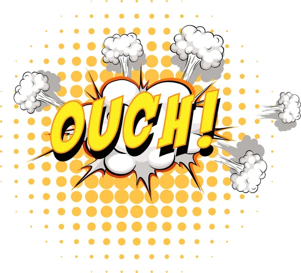 Komiksová Bublina Ouch Textem Ilustrace — Stockový vektor