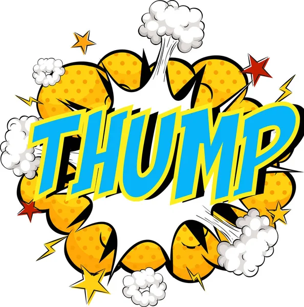 Word Thump Képregény Felhő Robbanás Háttér Illusztráció — Stock Vector
