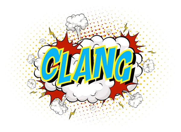 Word Clang Comic Cloud爆発背景イラスト — ストックベクタ