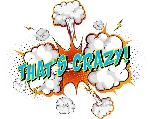 Word Crazy Comic Cloud Explosion Background Illustration — Stock Vector