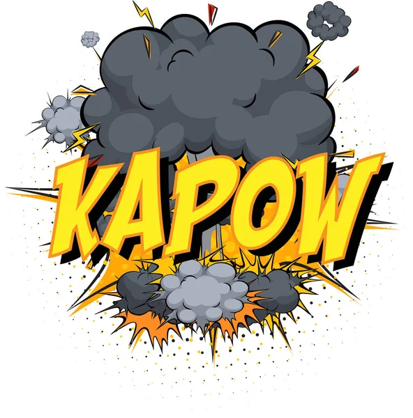 Word Kapow Comic Cloud Explosion Background Illustration — Stock Vector