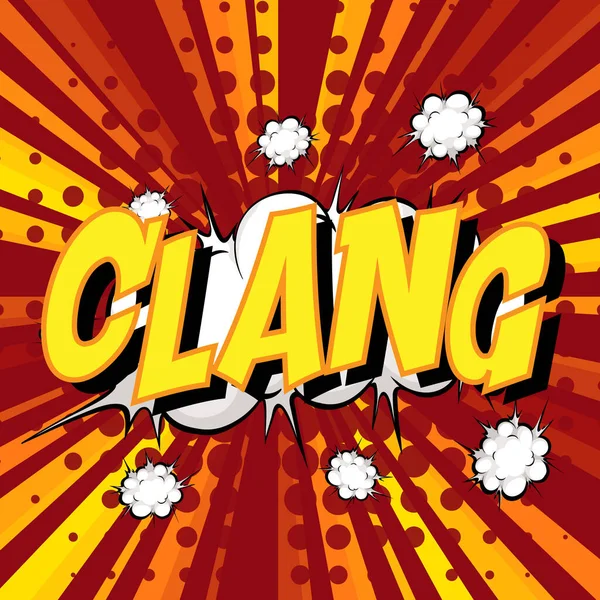 Clang Wordings 漫画のスピーチバブルオンバーストイラスト — ストックベクタ