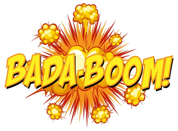 Comic Spraakzeepbel Met Bada Boom Tekst Illustratie — Stockvector