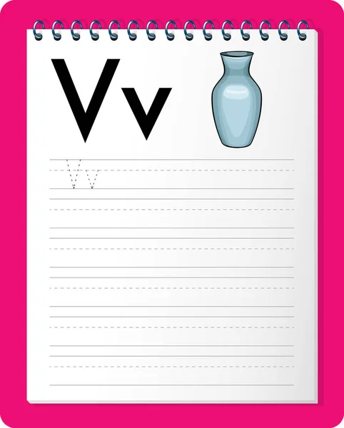 Alfabet Tracing Werkblad Met Letter Illustratie — Stockvector