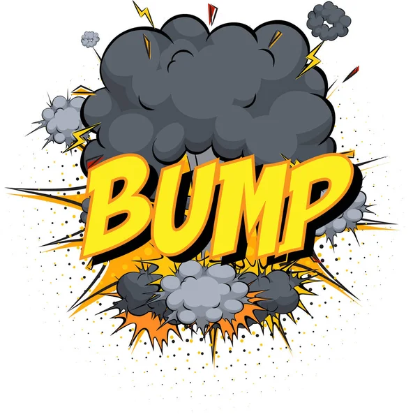 Slovo Bump Komické Oblak Výbuch Pozadí Ilustrace — Stockový vektor