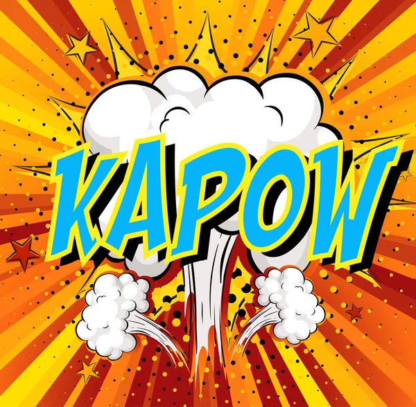 Palabra Kapow Cómic Nube Explosión Fondo Ilustración — Vector de stock