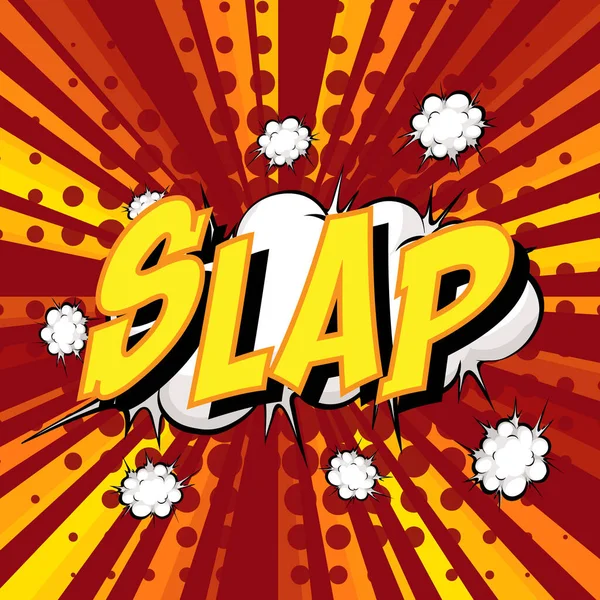 Slap Megfogalmazása Képregény Beszéd Buborék Burst Illusztráció — Stock Vector