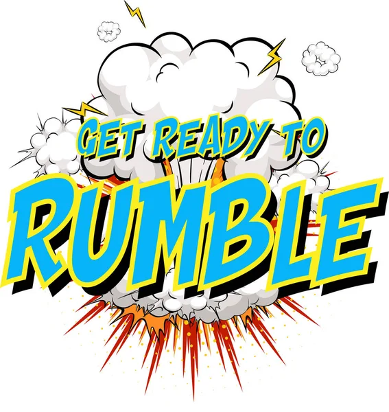 Palavra Prepare Para Rumble Quadrinhos Nuvem Explosão Fundo Ilustração — Vetor de Stock