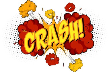 Komik bulut patlaması arkaplan illüstrasyonuna kelime çarpması