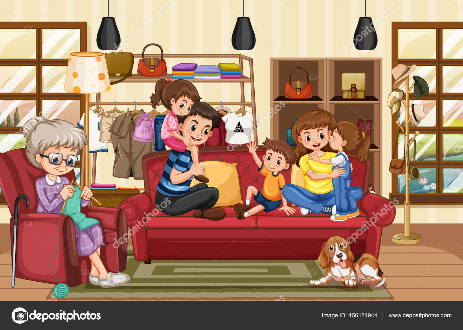 Foto Keluarga Bahagia Kartun