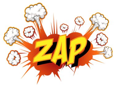 Şok metni illüstrasyonlu komik konuşma balonu