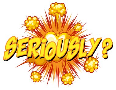 Ciddi metin illüstrasyonlu komik konuşma balonu