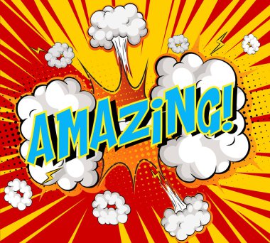 Söz İnanılmaz komik bulut patlaması arkaplan illüstrasyonu