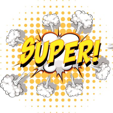 Süper metin illüstrasyonlu komik konuşma balonu