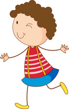 Çizgi film karakteri karikatür kızı çizimi