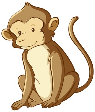 Maymun çizgi film stili izole edilmiş illüstrasyon