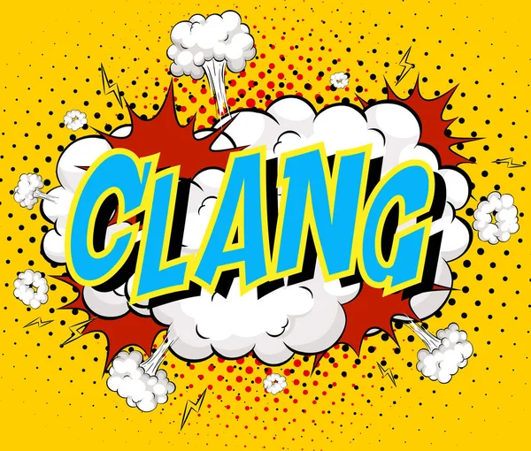 Word Clang Comic Cloud爆発背景イラスト — ストックベクタ