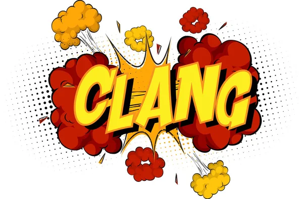 Word Clang Comic Cloud爆発背景イラスト — ストックベクタ