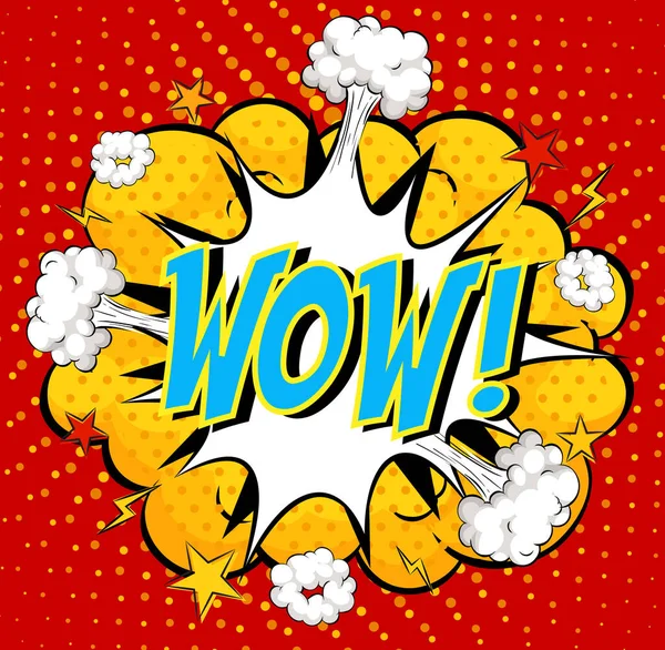 Word Wow çizgi roman bulutu patlaması arkaplan çizimi