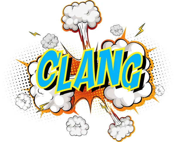 Word Clang Comic Cloud爆発背景イラスト — ストックベクタ