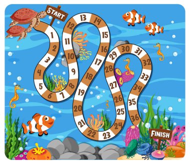 Sevimli çizgi film labirent oyun şablonu çizimi