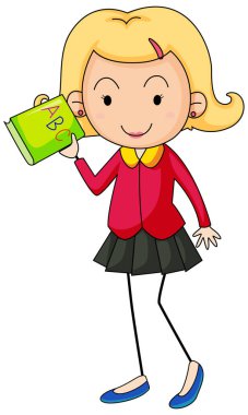 Öğretmen çizgi film karakteri elle çizilmiş karalama biçimi izole edilmiş