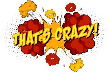 Komik bulut patlaması arkaplan illüstrasyonunda bu delilik.