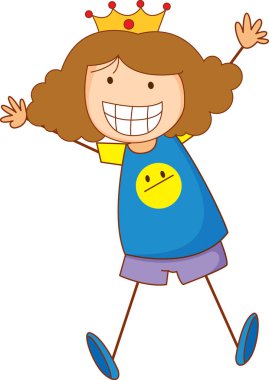 Çizgi film karakteri karikatür kızı çizimi