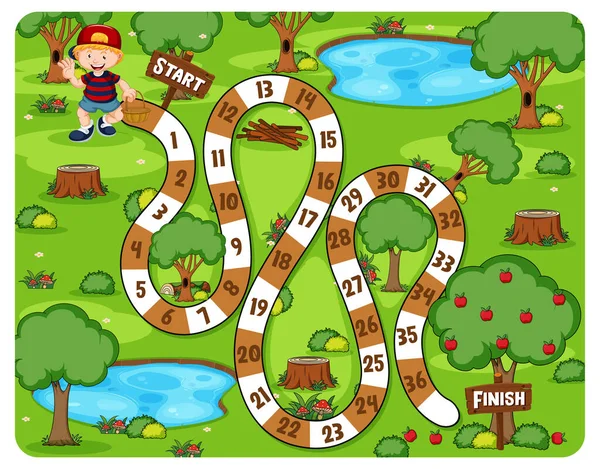 Cute Cartoon Maze Game Template Illustration — Stock Vector