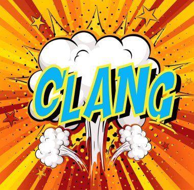 Komik bulut patlaması arkaplan illüstrasyonu hakkında kelime tıngırtısı