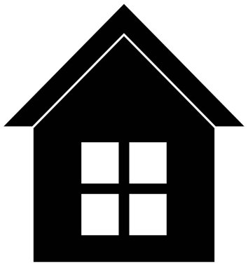 Beyaz arkaplan illüstrasyonunda izole edilmiş basit ev simgesi