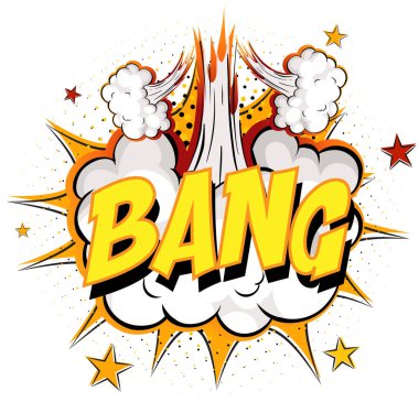 Word Bang çizgi roman bulutu patlaması arkaplan illüstrasyonu