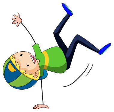 Mutlu çocuk çizgi film karakteri çizimlerinin keyfini çıkar.