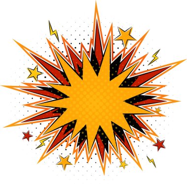 Beyaz arkaplan illüstrasyonunda boş bumlu komik konuşma balonu