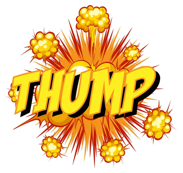 Thump Διατύπωση Comic Ομιλία Φούσκα Στην Απεικόνιση Έκρηξη — Διανυσματικό Αρχείο