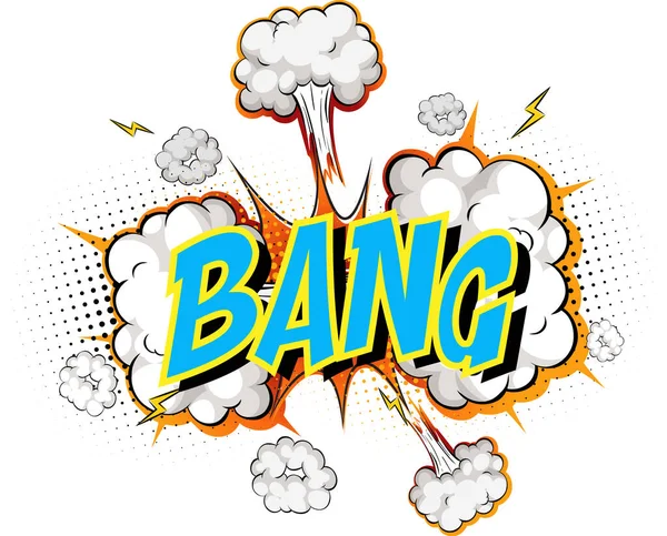 Mot Bang Sur Bande Dessinée Explosion Nuage Fond Illustration — Image vectorielle