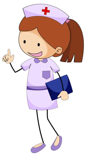 Female Nurse Cartoon Character Isolated Illustration — Stock Vector