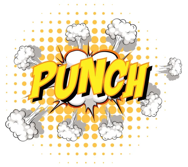 Bulle Discours Comique Avec Illustration Texte Punch — Image vectorielle