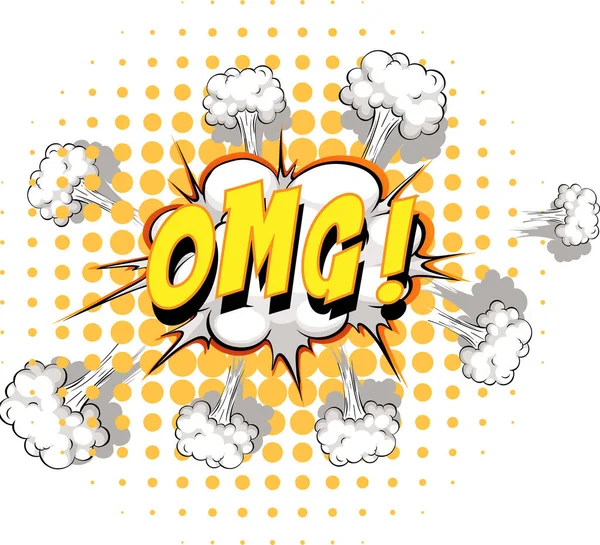 Comic Tal Bubbla Med Omg Text Illustration — Stock vektor