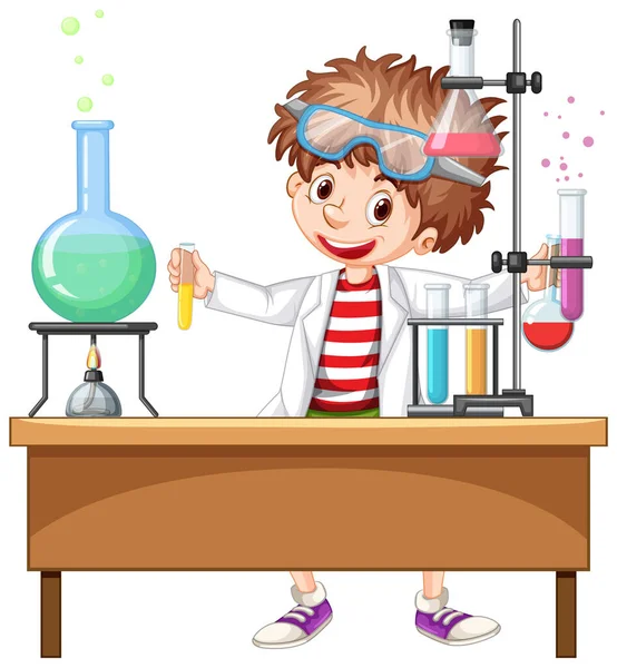 Kutatói Kísérlet Laboratóriumi Illusztráció — Stock Vector