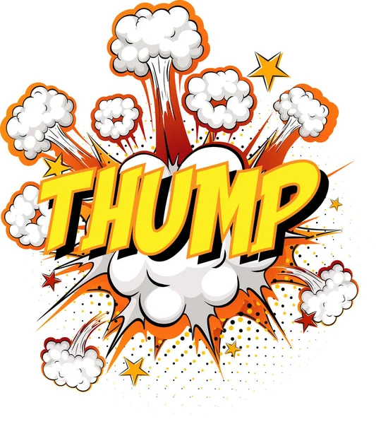 Parola Thump Fumetto Nube Esplosione Sfondo Illustrazione — Vettoriale Stock