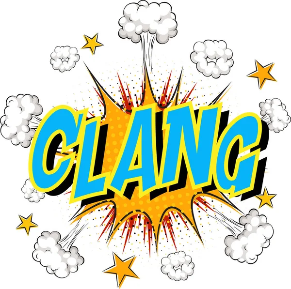 Word Clang Comic Cloud爆発背景イラスト — ストックベクタ