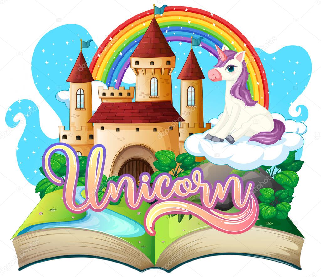 3D pop up book with fairy tale theme illustration