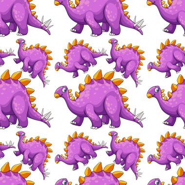 Fantezi dinozorlar çizgi film çizimi ile kusursuz desen