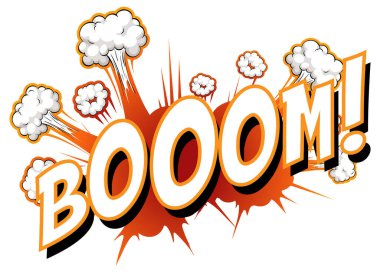 Patlayan metin resimli komik konuşma balonu