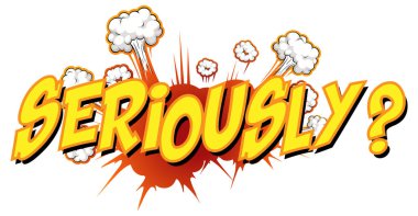 Ciddi metin illüstrasyonlu komik konuşma balonu