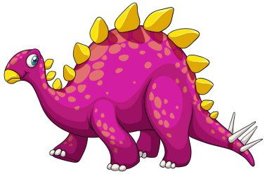 Bir Stegosaurus dinozor çizgi film karakteri çizimi