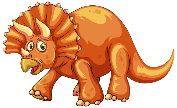 Triceratops Dinossauro Desenho Animado Personagem Ilustração —  Vetores de Stock