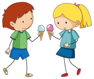 Dondurma külahı taşıyan tatlı çocuk.